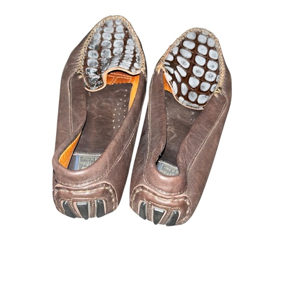 andre assous Italy leather driving loafers flats shoes brown 10 Italian - Picture 3 of 6